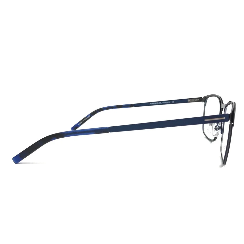 Lightec by Morel Eyeglasses Frames 30015L BG08 Black Blue Rectangle 53-19-140